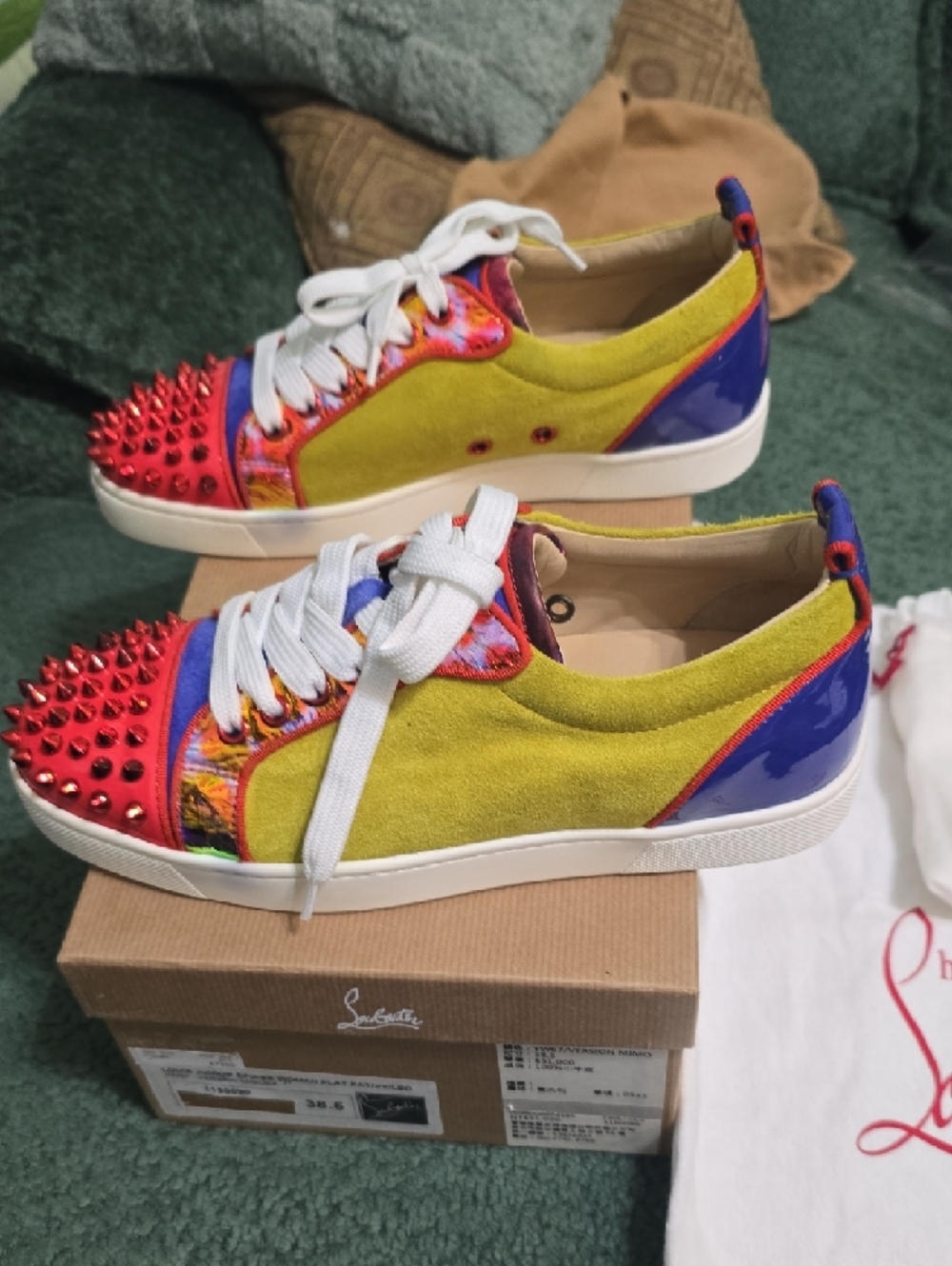 Full Inclusion New Christian Louboutin Louis Junior Spikes - Picture 3 of 8